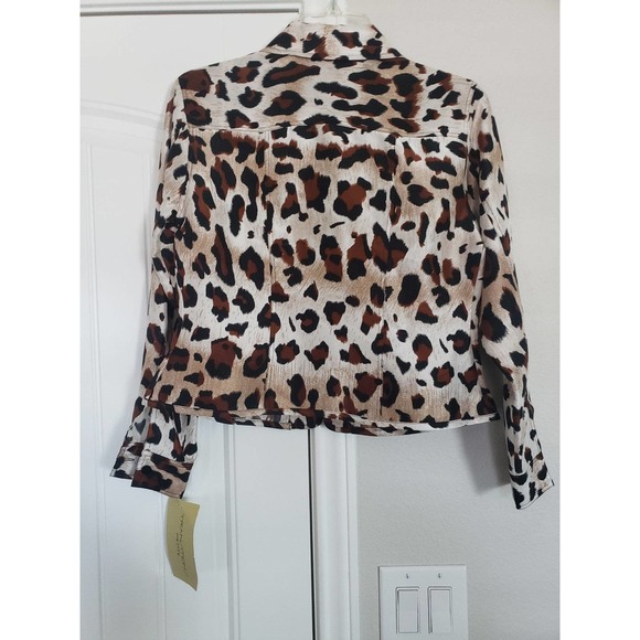 NWT Transition petite 100% silk leopard long sleeve blouse - Picture 3 of 3
